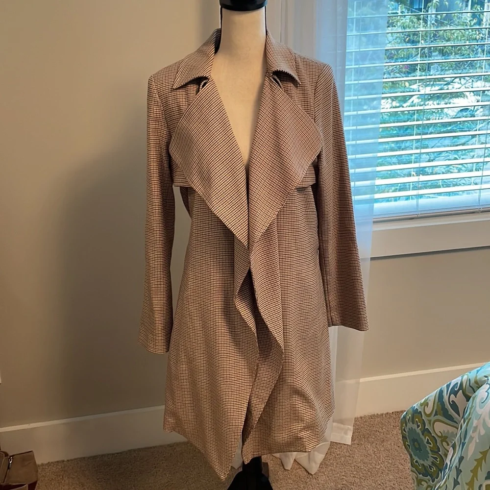 1. State Brown Tattersall Check Trench Coat